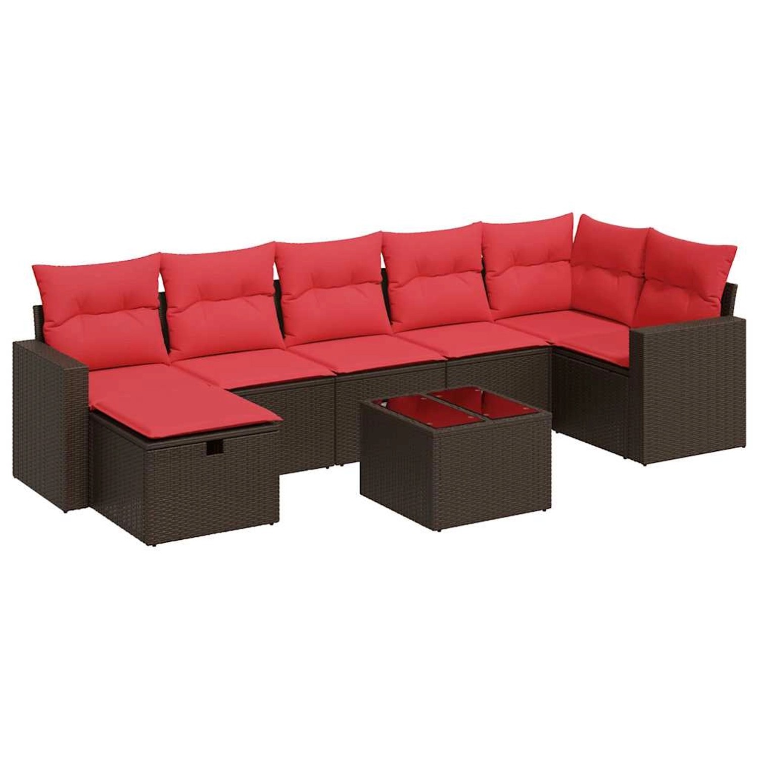 vidaXL 8-Tlg Garten-Sofagarnitur mit Kissen Braun Poly Rattan 3325420 günstig online kaufen