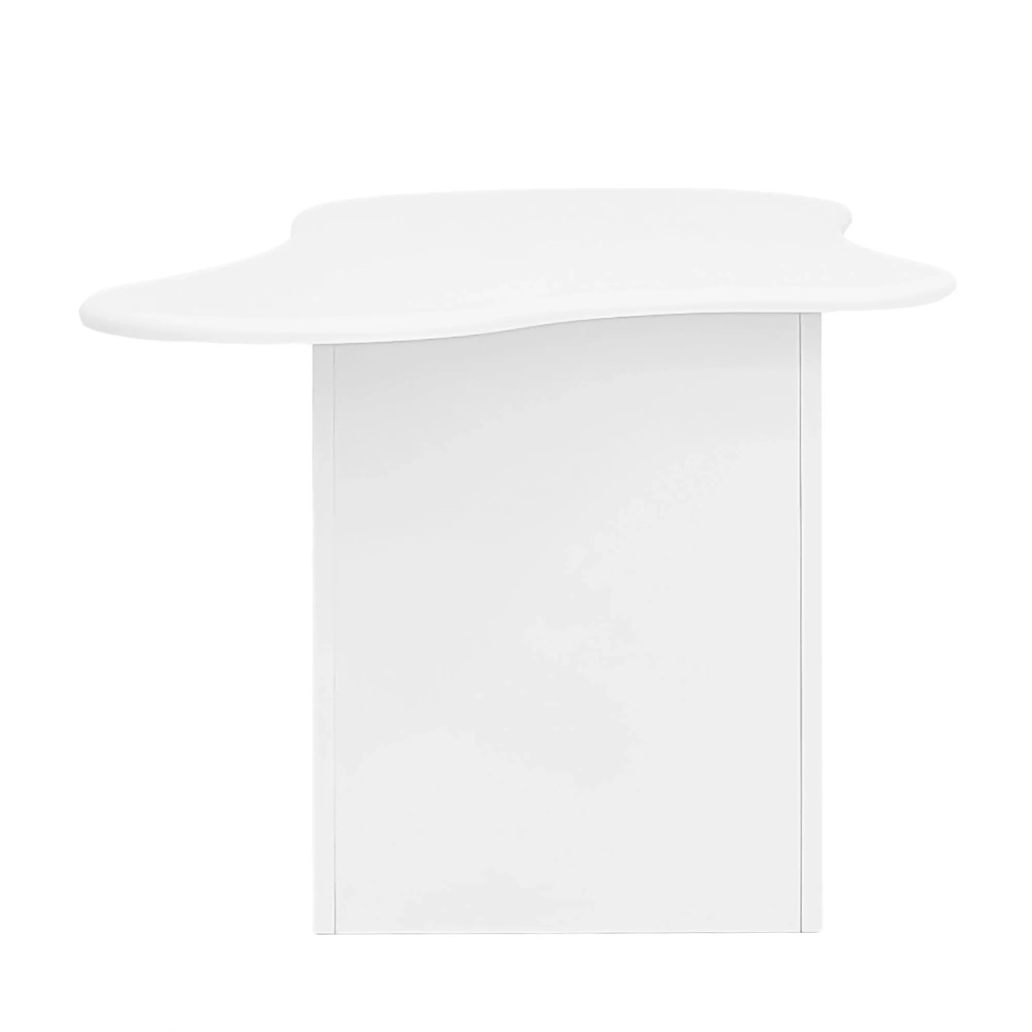 Okwish Couchtisch Mit Schubladen Wolkenförmig Mit Offenen Ablagefächern 97 × 45 Cm Weiß