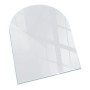 Tulup Glasplatte für Kamin Weiß Kaminofen Glas Bodenplatte Halbkreis 80x70 cm Weiß Glasplatte für Kamin Glasbodenplatte für Kaminöfen