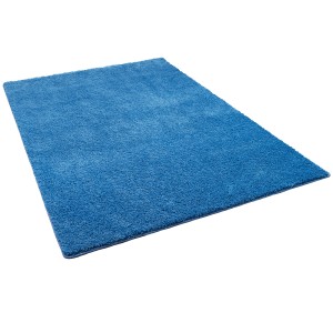 Blauer Snapstyle Hochflor Teppich Palace, 133x133cm, Shaggy Teppich für Wohnräume.