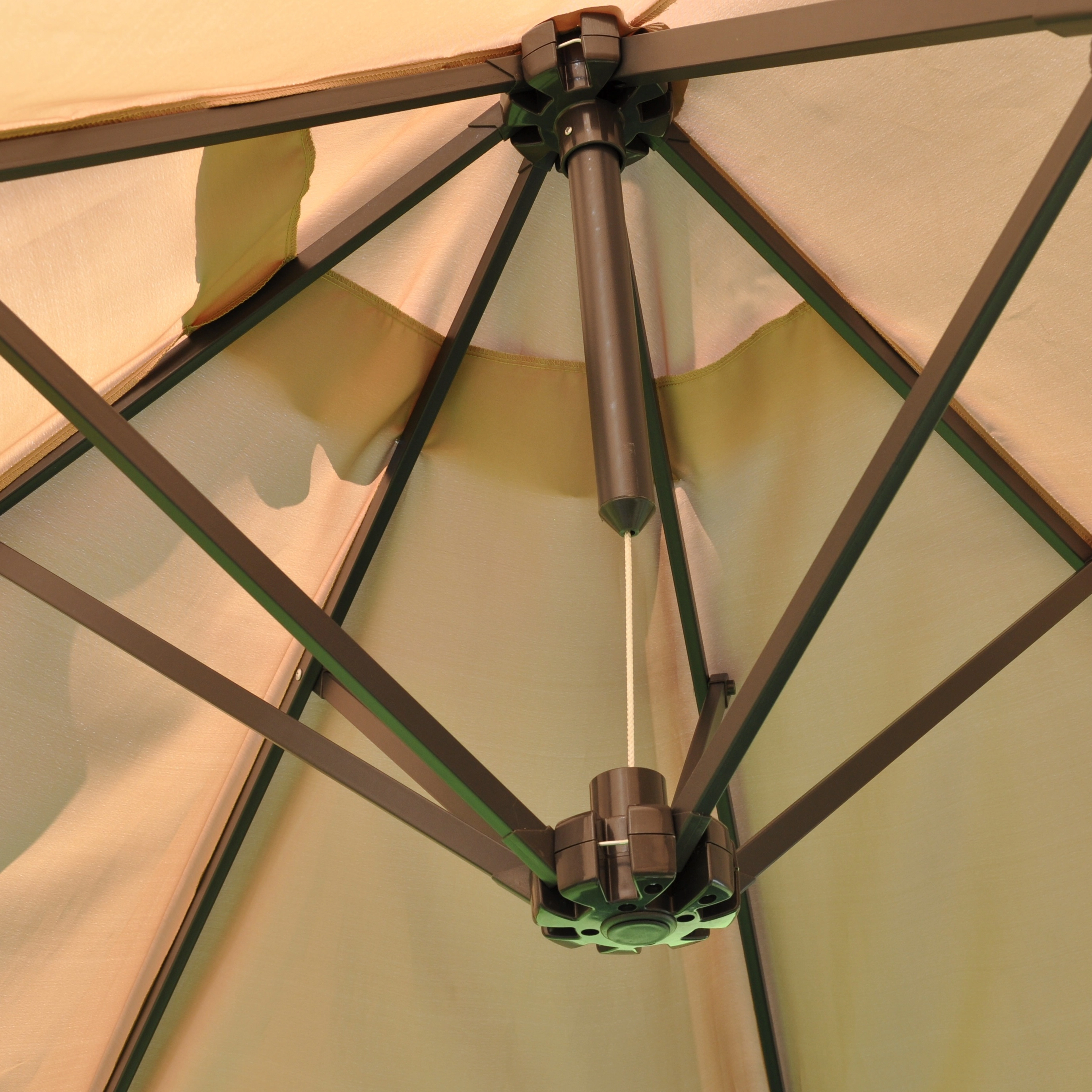 Leco Marktschirm 460 cm x 270 cm Beige mit Kurbelmechanik | Sonnenschirme & Sonnensegel
