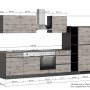 Held Möbel Küchenzeile Turin 330 cm, Graphit-Wotaneiche Optik mit E-Geräten.