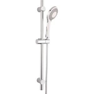 Schütte Stangenbrause-Set Liana mit Handbrause, Brausestange und Schlauch in Chrom.