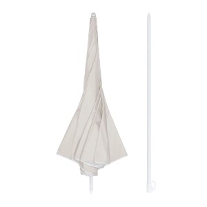 Sekey Sonnenschirm 160cm, beige, mit Hülle und teilbarem Mast für Garten, Balkon und Strand.