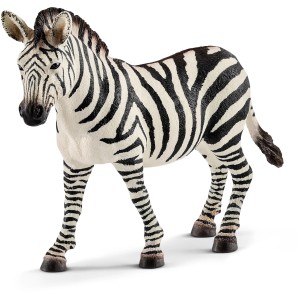 Schleich Wild Life Zebra Stute, detailgetreue Spielfigur für Kinder, schwarz-weiß gestreift.