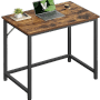 Songmics Computertisch Brandon, 80x50 cm, braun-schwarz, mit Stahlrahmen.