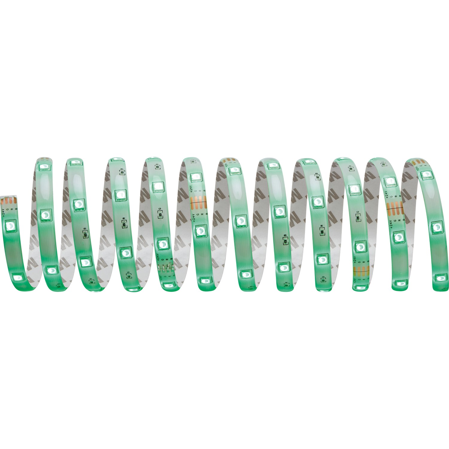 Aufgerolltes LED-Flexband RGB, 10 m, mit Fernbedienung. LED-Streifen für farbige Lichtakzente.