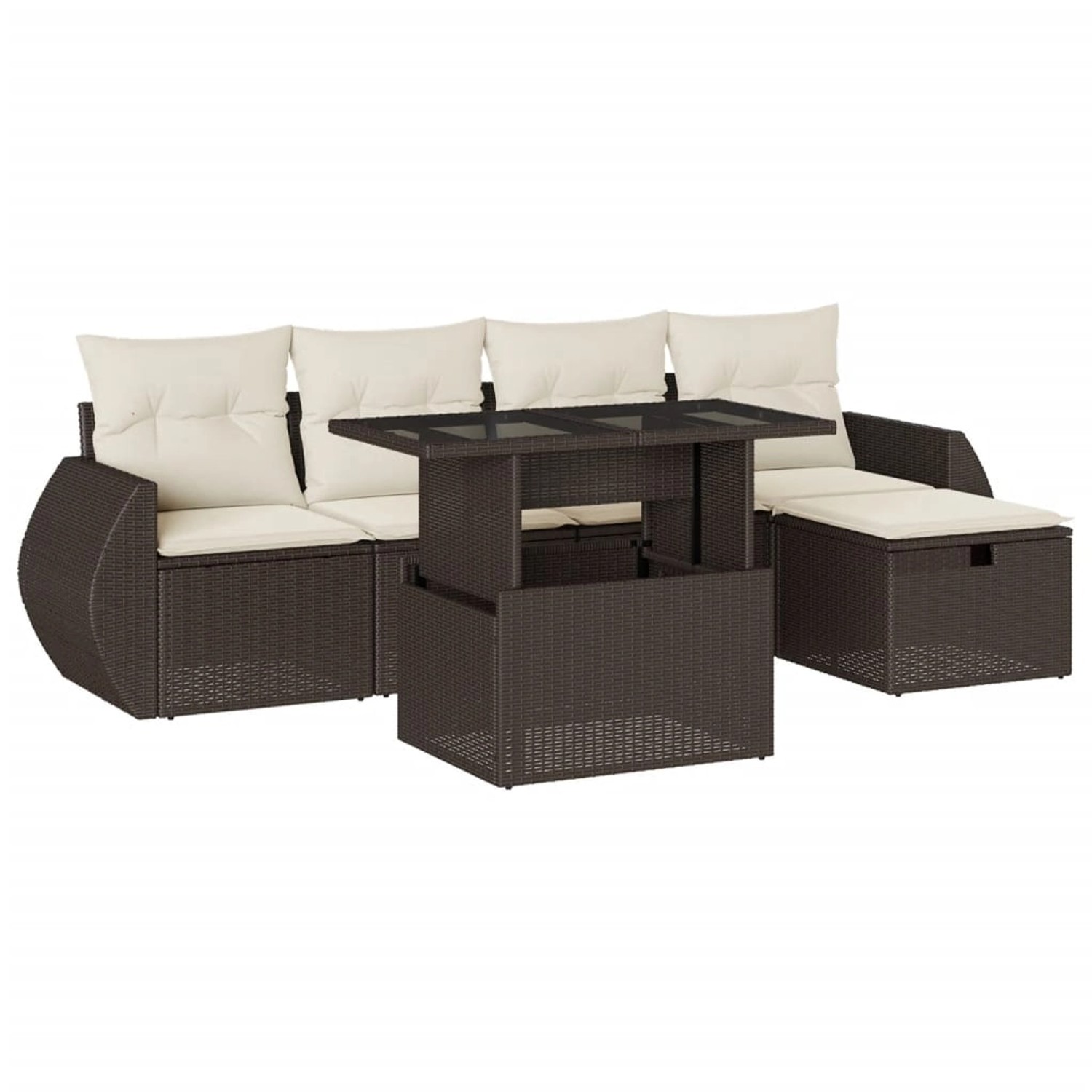 vidaXL 6-Tlg Garten-Sofagarnitur mit Kissen Braun Poly Rattan 3275133 günstig online kaufen