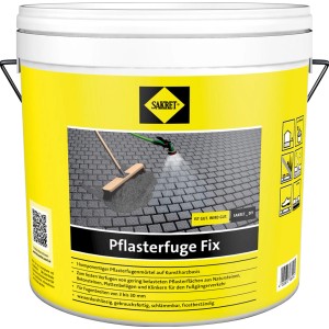 Eimer SAKRET Pflasterfuge Fix Sand 22 kg, gebrauchsfertiger Trockenmörtel für Pflasterfugen im Außenbereich.