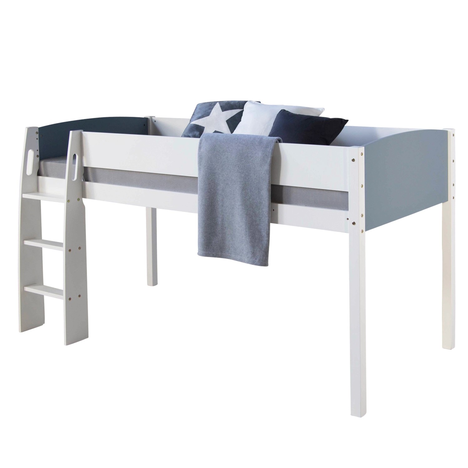 Homestyle4u Hochbett 90x200 in Weiß 1845