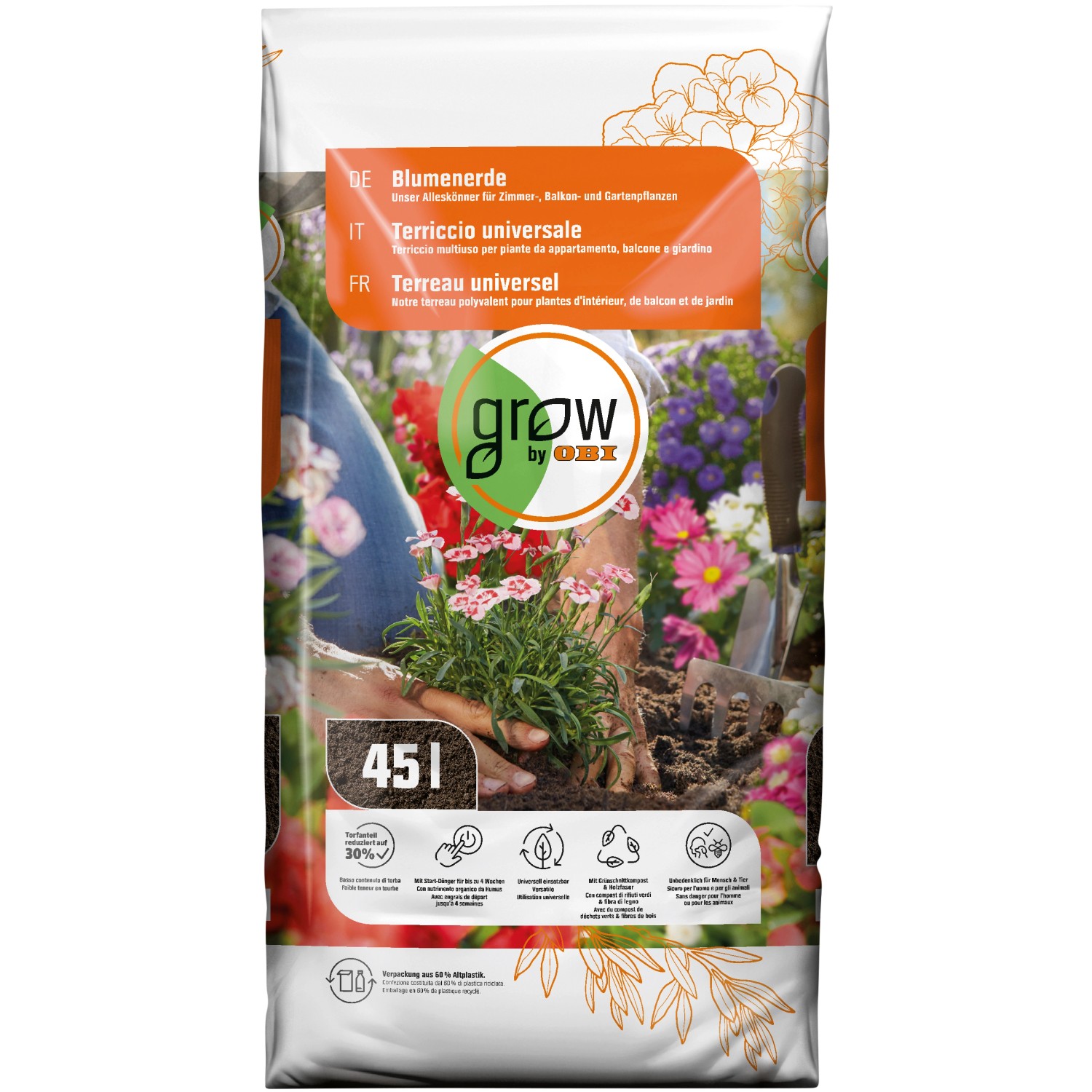 GROW by OBI Blumenerde 45 l