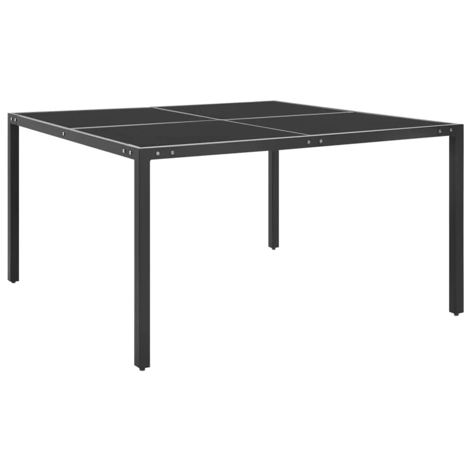 Furnicato Gartentisch Anthrazit 130x130x72 Cm Stahl Und Glas