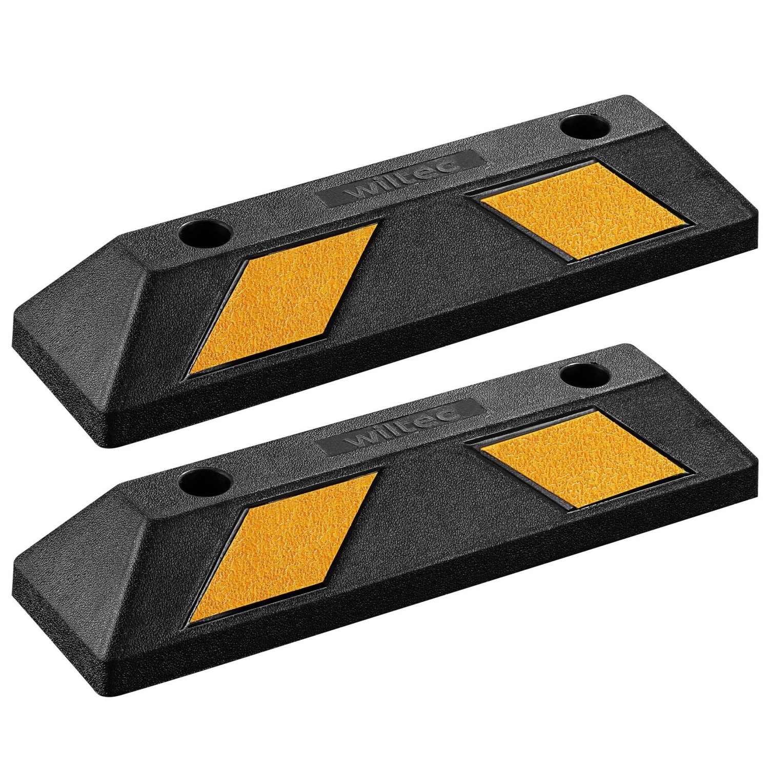 Image of Wiltec Radstopper 55x15x10cm 2x Einparkhilfe Gummi Anfahrschutz Parkhilfe Garage
