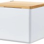Tesa Baboo Aufbewahrungsbox Small, weiße Box mit Bambusdeckel für Badutensilien.