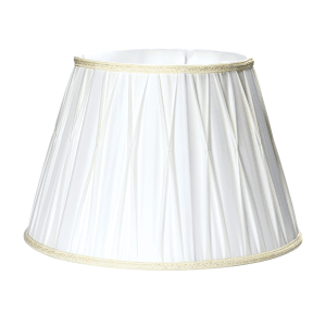 Konischer Lampenschirm, Ø 40 cm, creme-weißer Stoff für E27 Lampen.