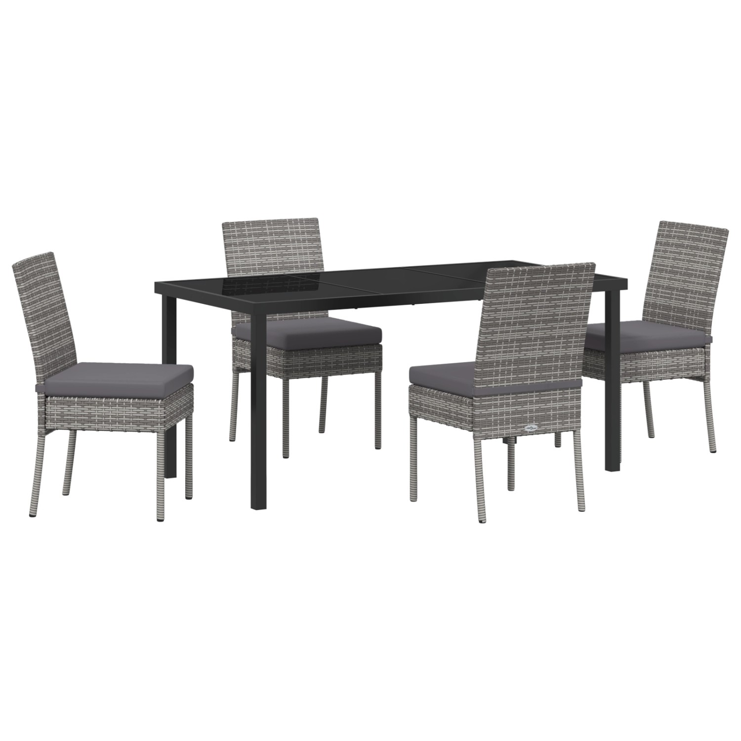 vidaXL Garten Essgruppe 5-Tlg Grau Poly Rattan 3379229 günstig online kaufen