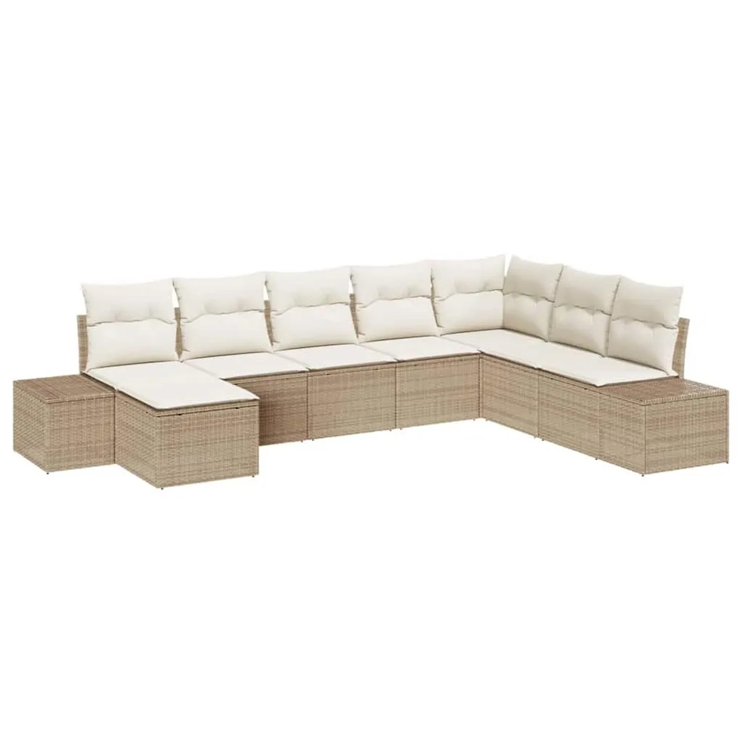 vidaXL Gartensofa-set mit Kissen 8-Tlg Beige Poly-Rattan 3347181 günstig online kaufen
