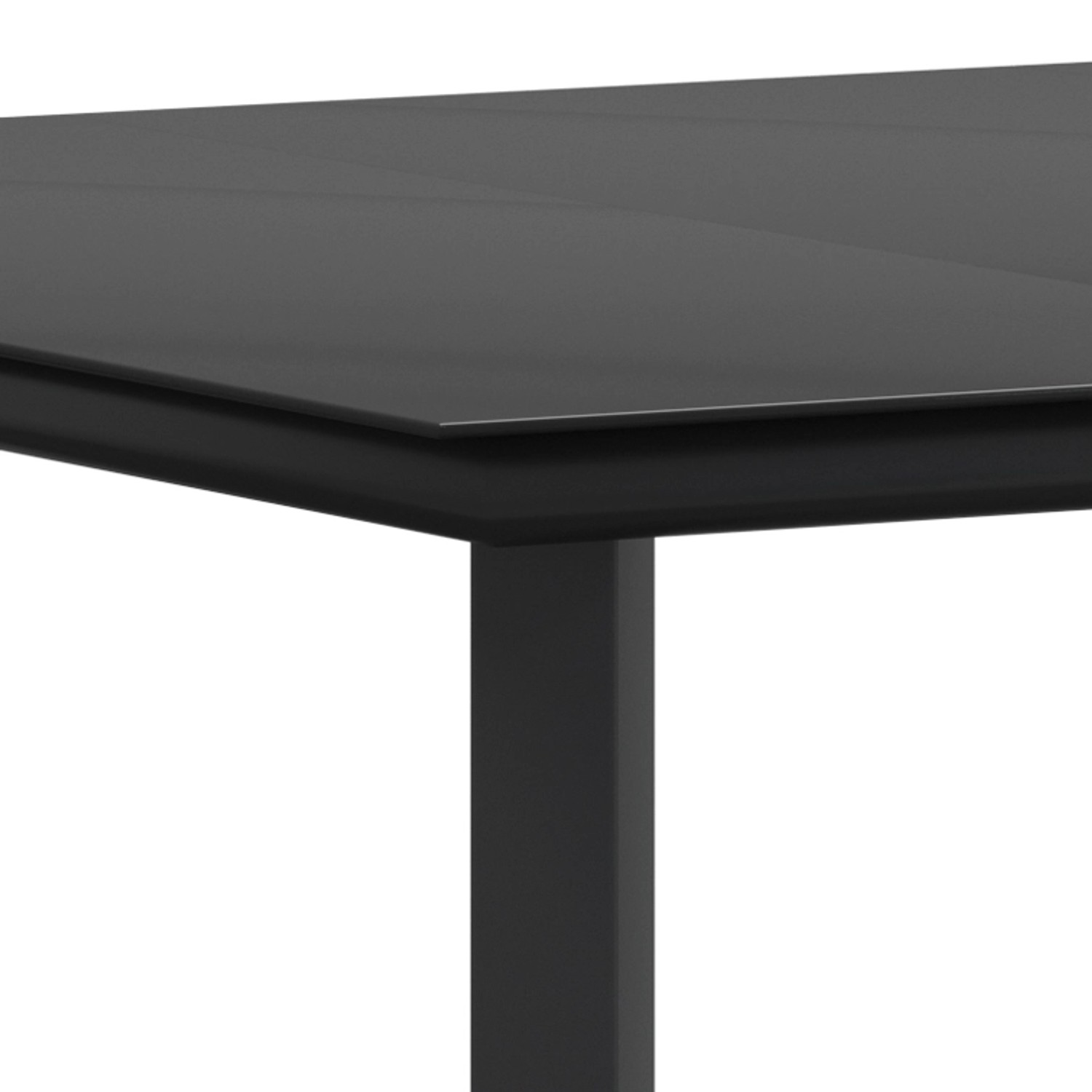 Detailansicht des vidaXL Garten Essgruppe Tisches in Beige, Rattanoptik.