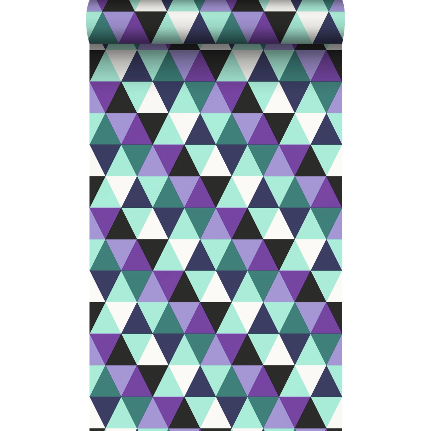 Origin Luxury Wallcoverings Tapete Grafische Dreiecke Lila Und Hellazurblau günstig online kaufen