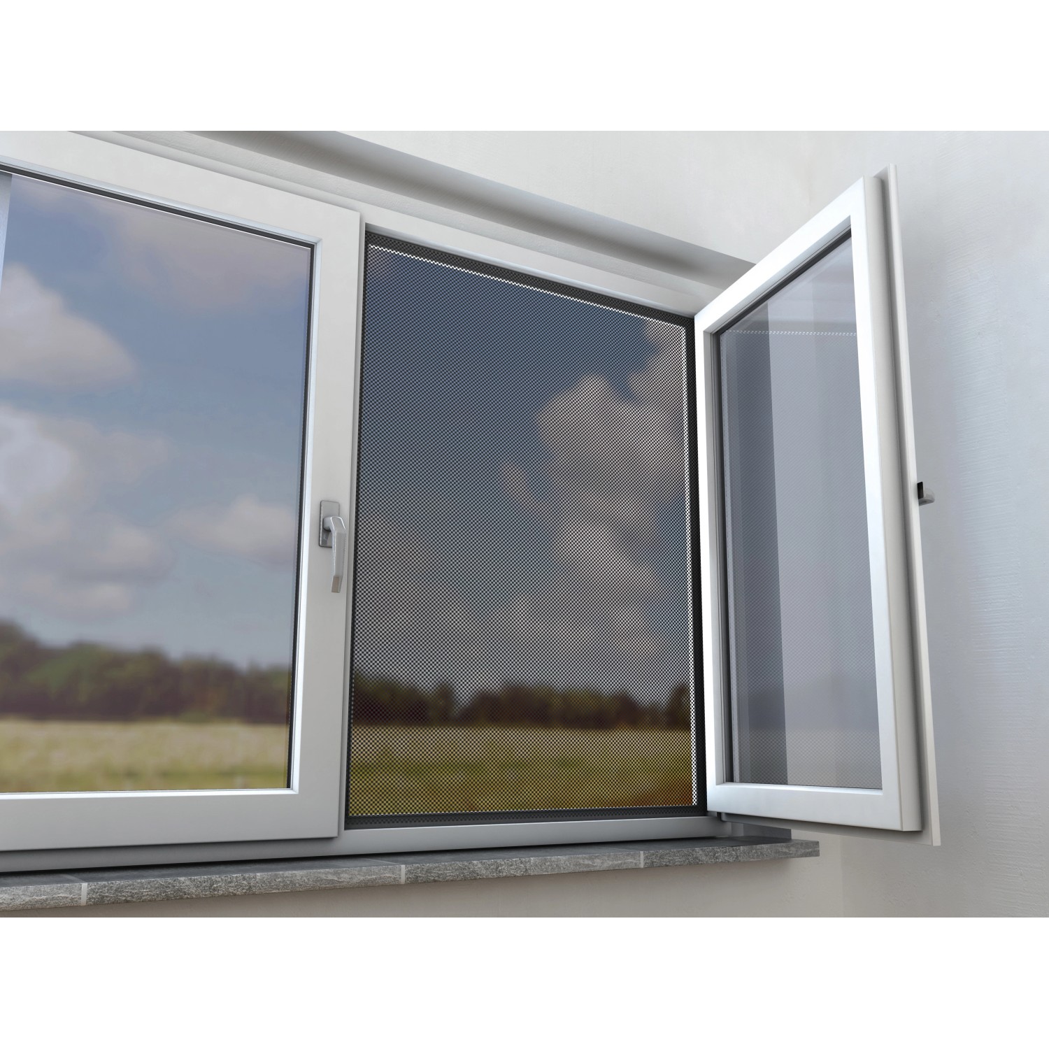 Fiberglasnetz Fenster Anthrazit 120 x 100 cm