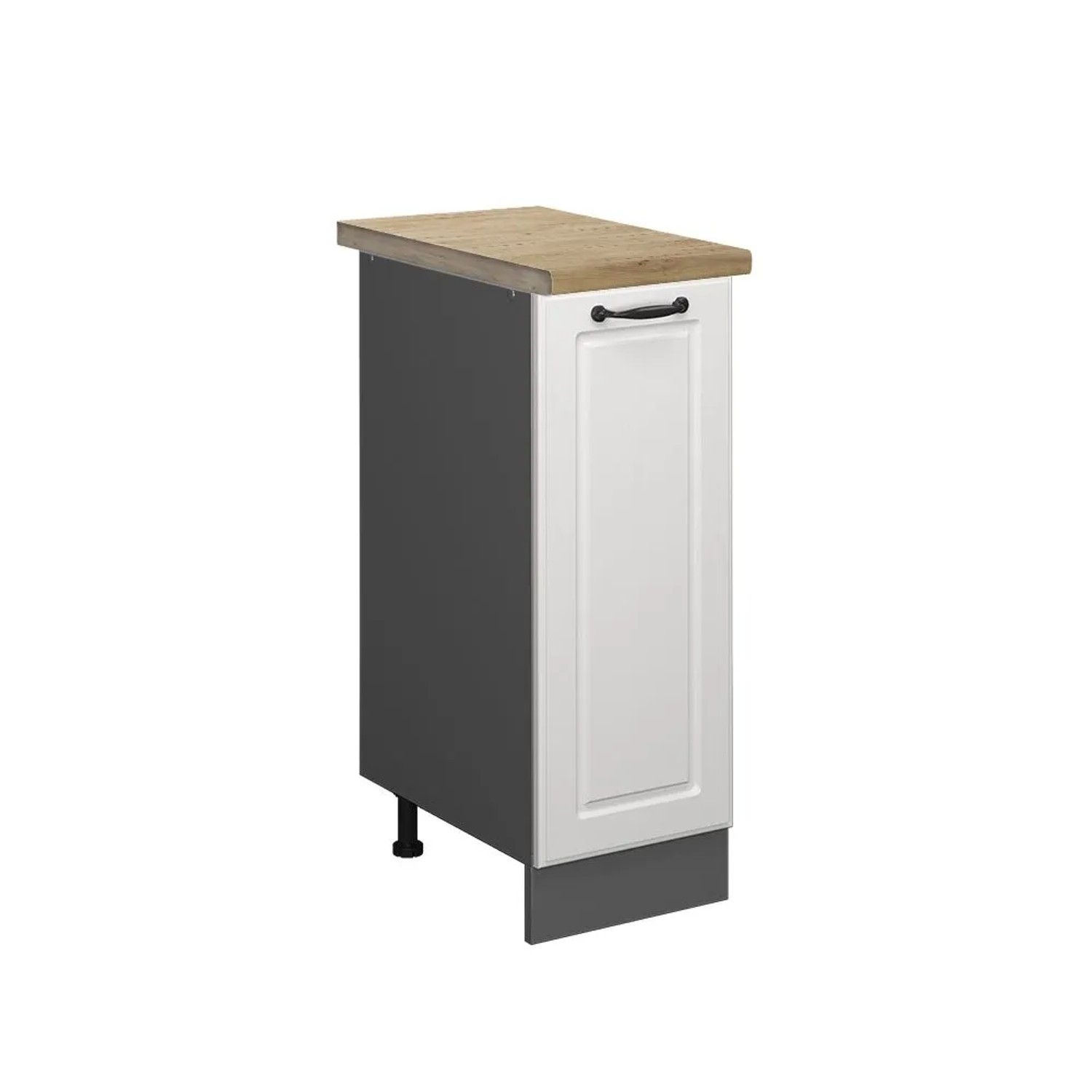Vicco Apothekerschrank R-Line Weiß Landhaus Anthrazit 30 cm AP Eiche