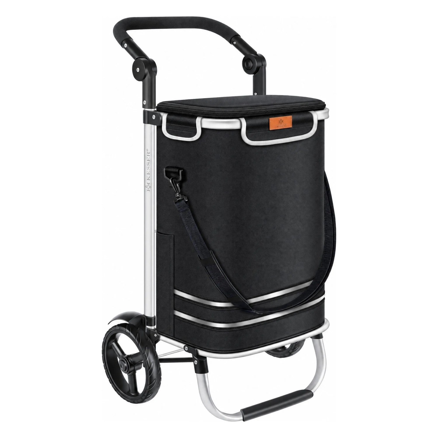 KESSER Einkaufstrolley Klappbar 56, Volumen Belastbar Bis 50 kg Schwarz