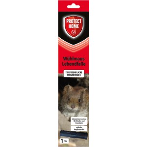 Protect Home Wühlmaus Lebendfalle, tierfreundliche Wühlmausfalle aus Kunststoff, einfache Fangkontrolle.