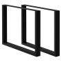 Zwei schwarze Tischbeine aus Stahl, Vierkantprofil 80x72 cm für Esstische.