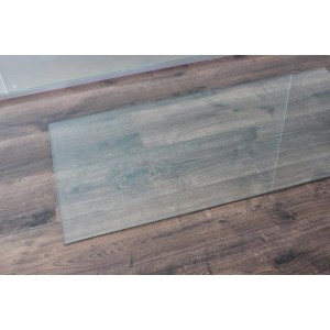 Rechteckige ECOfoxx Funkenschutz Glasbodenplatte 140x50cm für Kamin und Ofen.