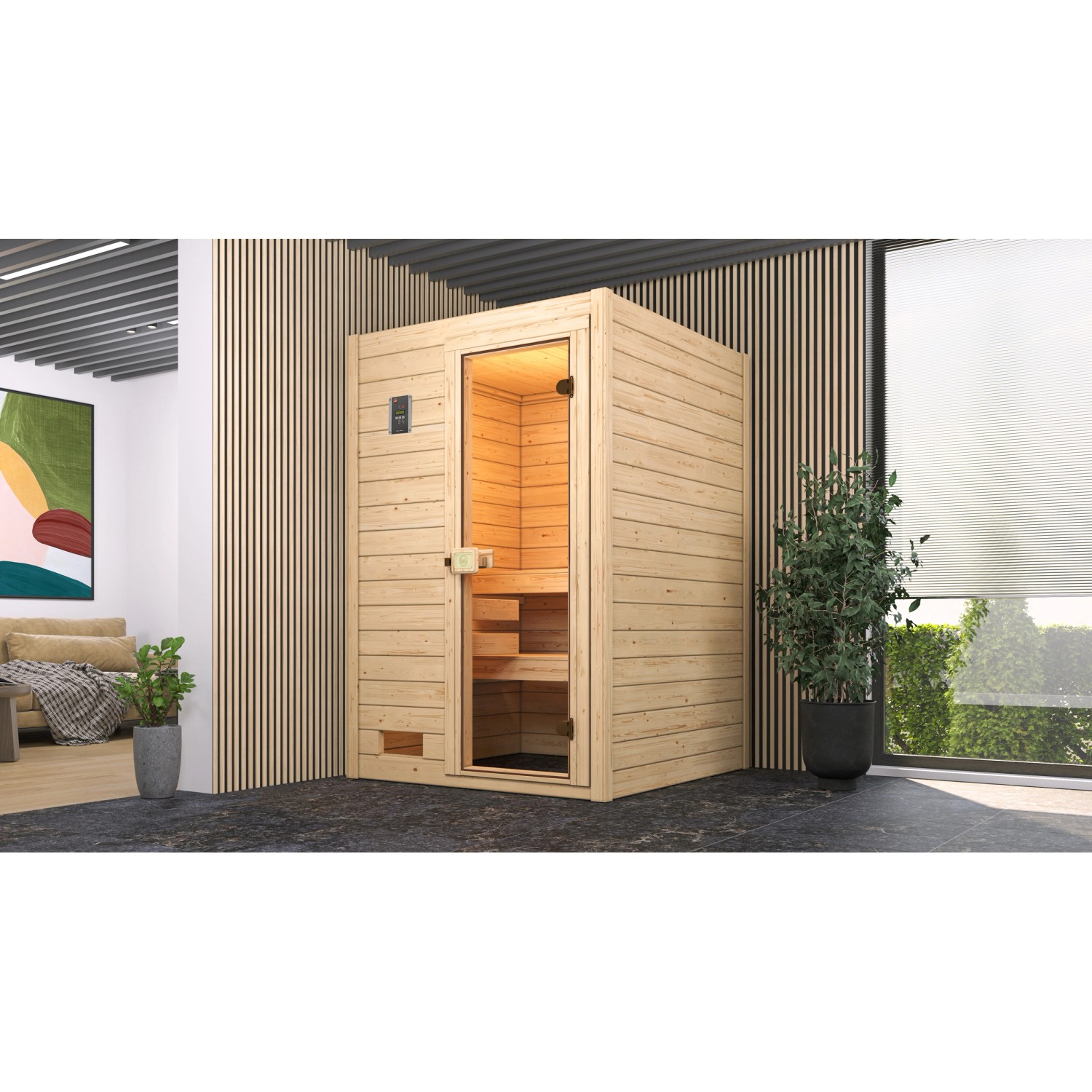 Weka Massivholzsauna Valida 1 Sparset 3,6 kW OS Glastür günstig online kaufen