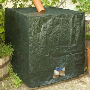 Grüne Schutzhülle für 1000L IBC Container, 116x100x120cm, Zubehör für Regentonnen.