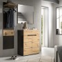Inn.Furn Garderobenpaneel Cooper in Grau/Eiche, 45x165cm, mit Hutablage und Kleiderhaken.