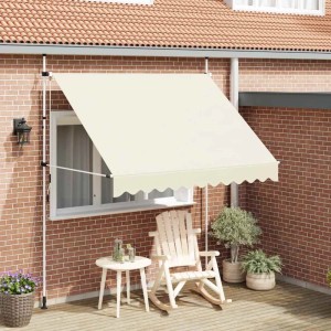 vidaXL Einziehbare Markise Handbetrieben 250 cm Cremeweiß 143695