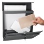 Anthrazitfarbener ECD Germany Briefkasten mit Zeitungsfach aus Stahl, Posteinwurf.