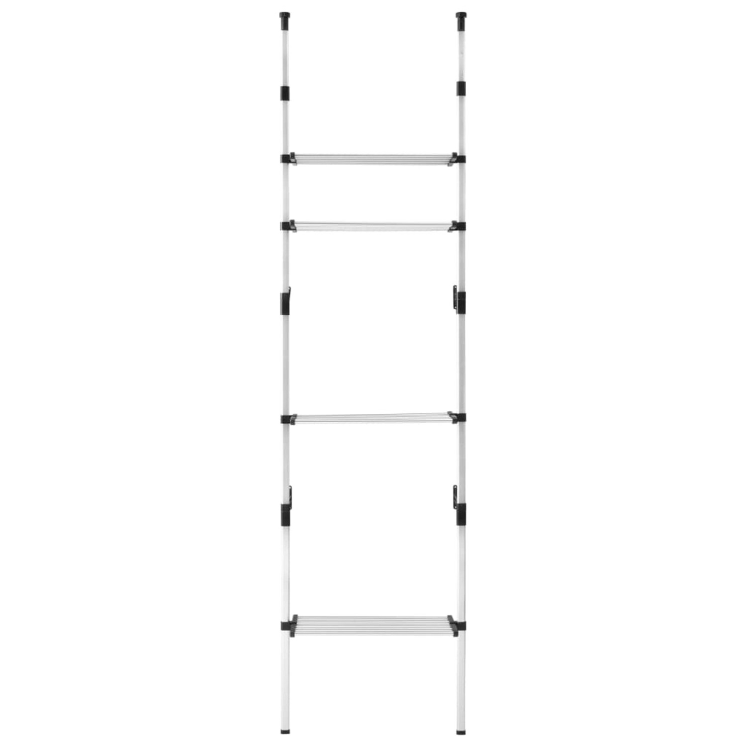 vidaXL Teleskop-Garderobe mit Regalen Aluminium 321106_5