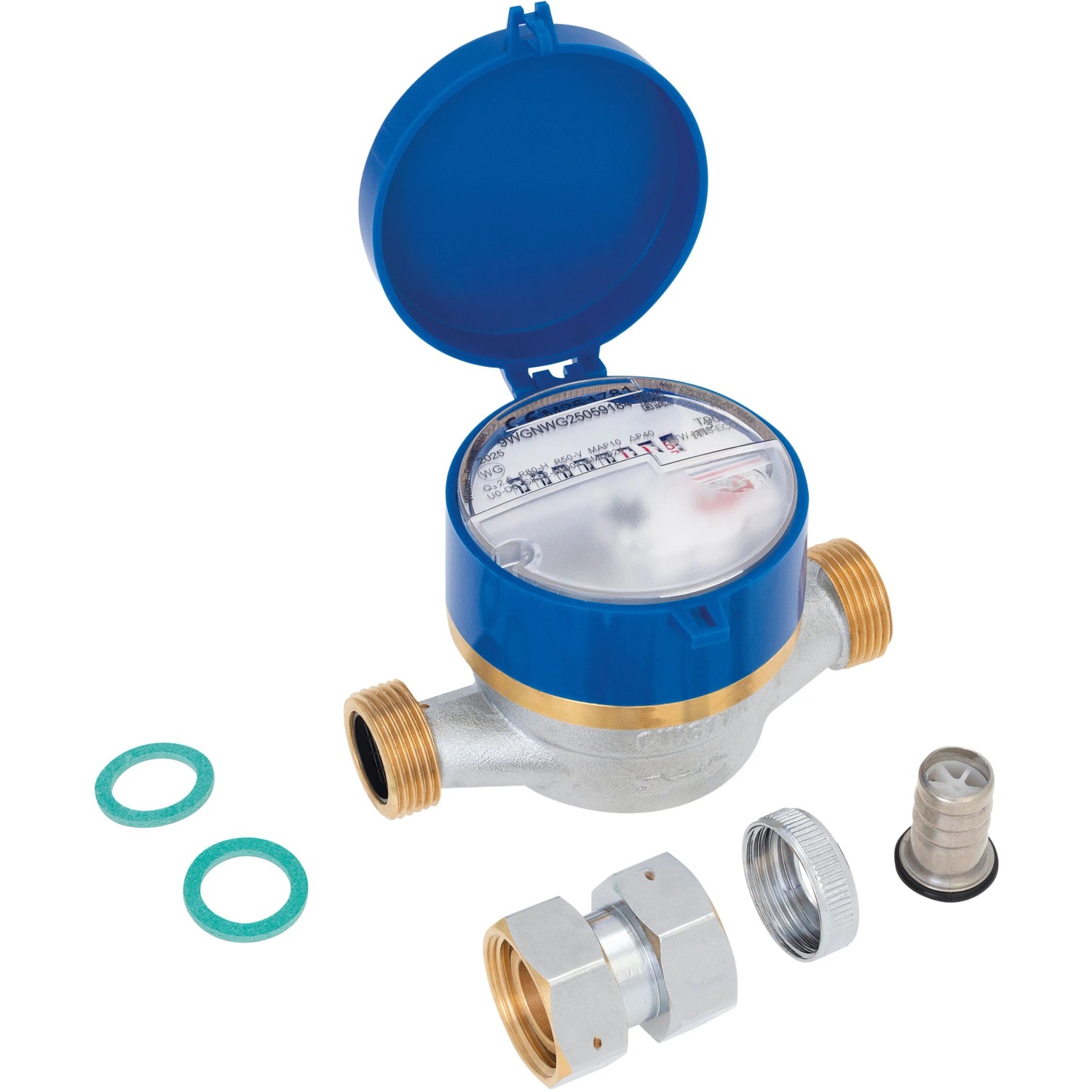 Zapfhahnzähler Two in One Kalt- & Warmwasser 25 mm x R 3/4 Innengewinde