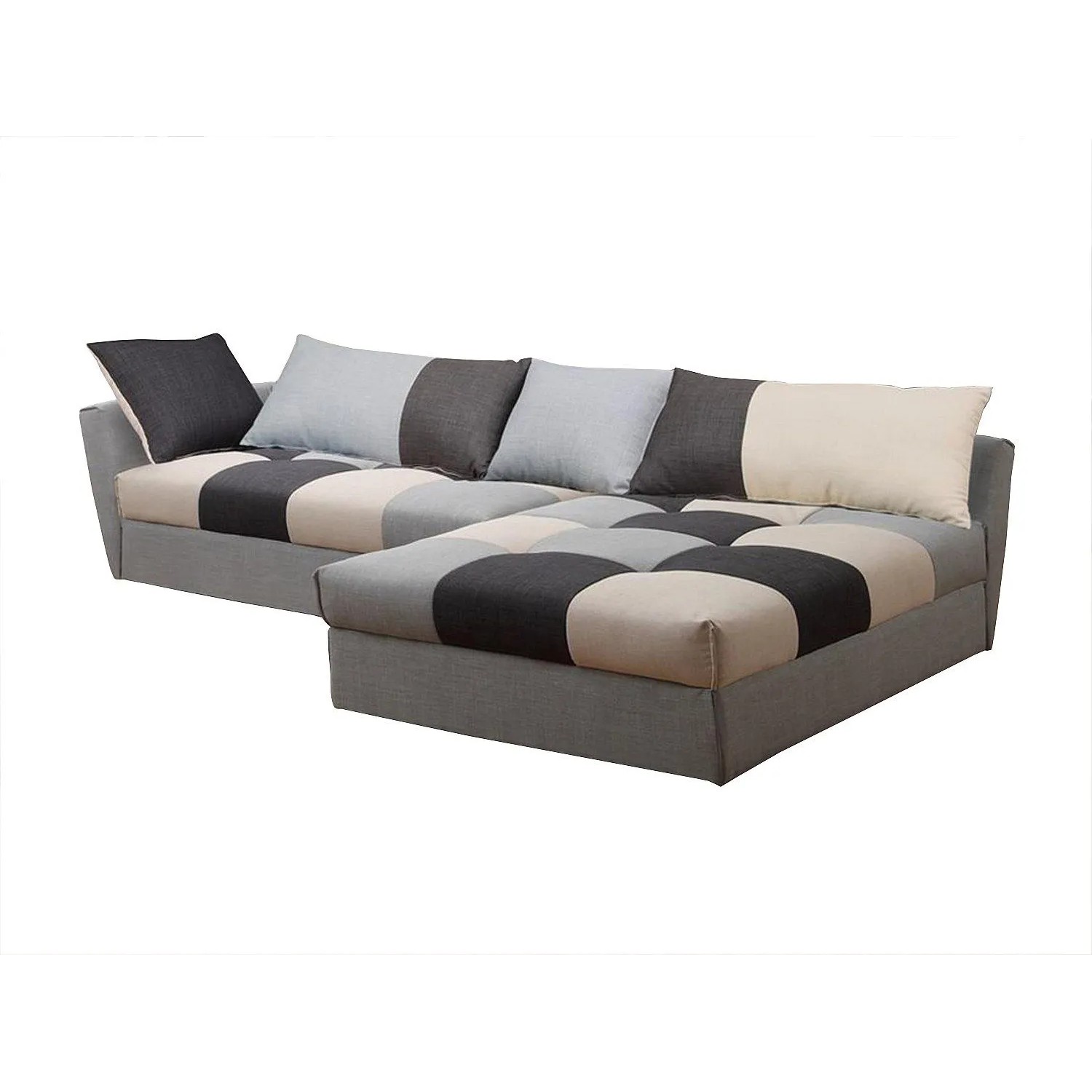 Vente-unique Schlafsofa Romane Hellgrau  Anthrazitgrau 274 cm