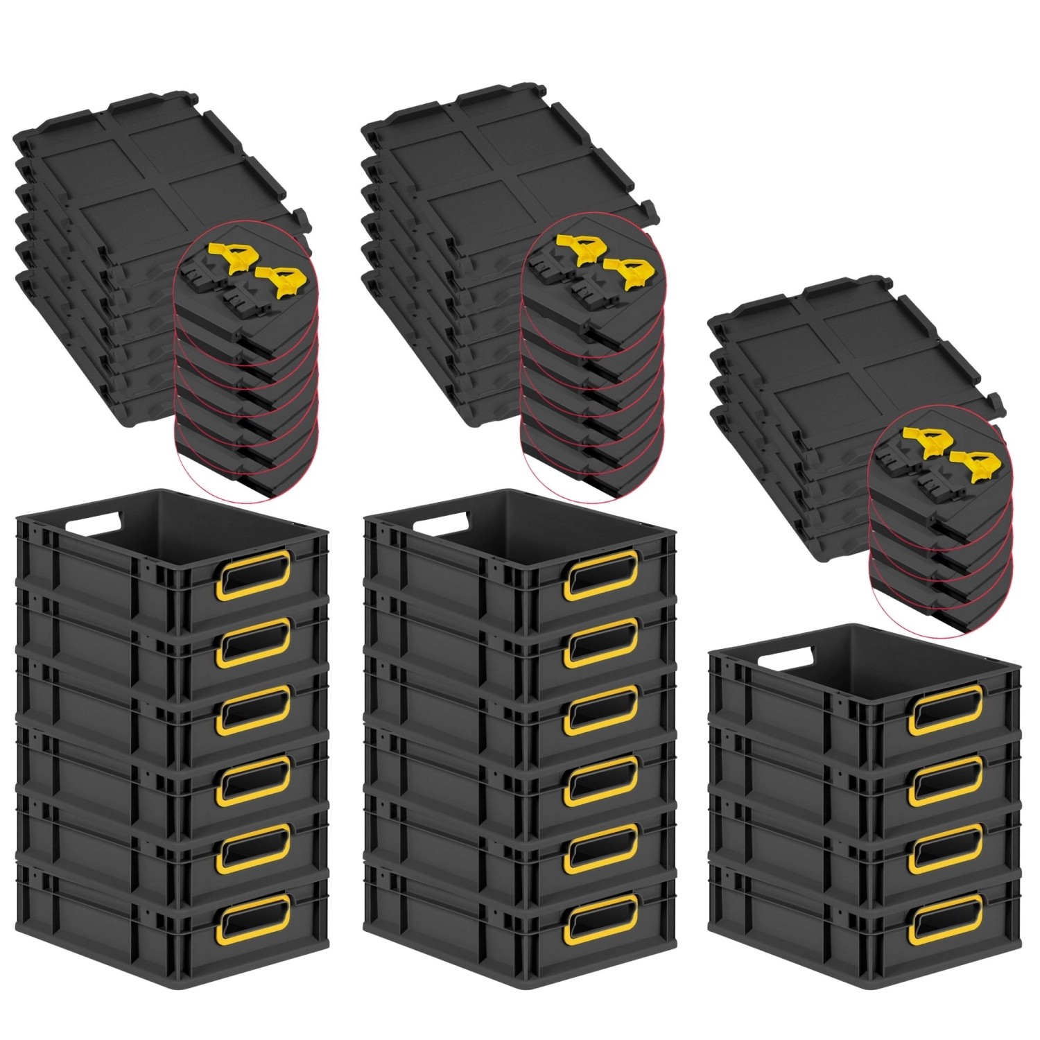 PROREGAL SuperSparSet 16x Eurobox Nextgen Color Mit Scharnierdeckel HxBxT 1 günstig online kaufen