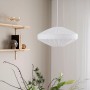 Weiße PR Home Edith Pendelleuchte im skandinavischen Design. Stoffschirm, handgefertigt.