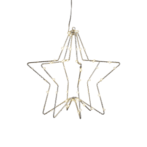 Hängender LED-Stern (Ø 30 cm) von Luca Lighting, silberfarben, mit 60 LEDs für stimmungsvolle Weihnachtsbeleuchtung.