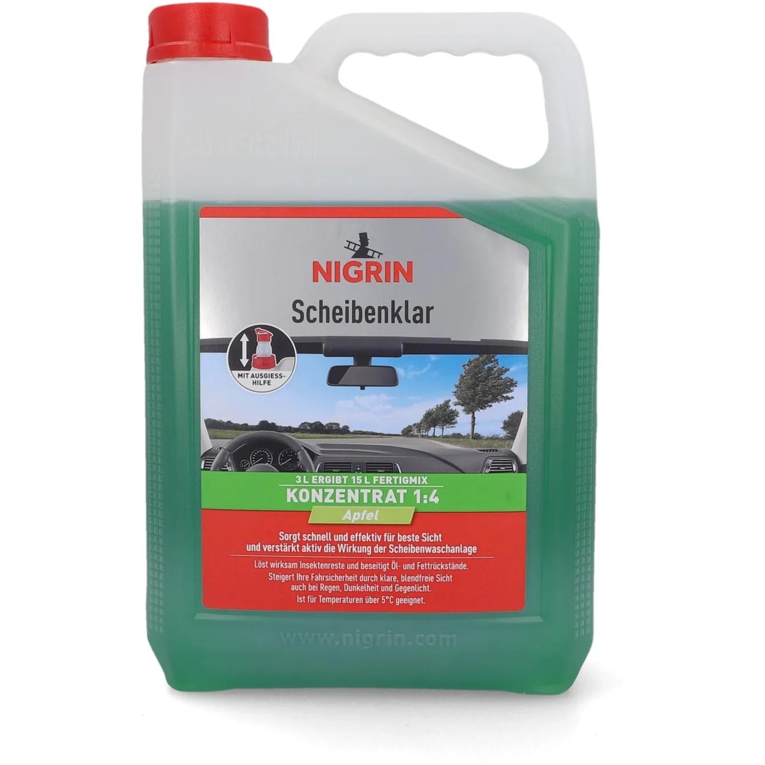 NIGRIN KFZ-Scheiben-Frostschutz Apfel, Konzentrat, 3 l
