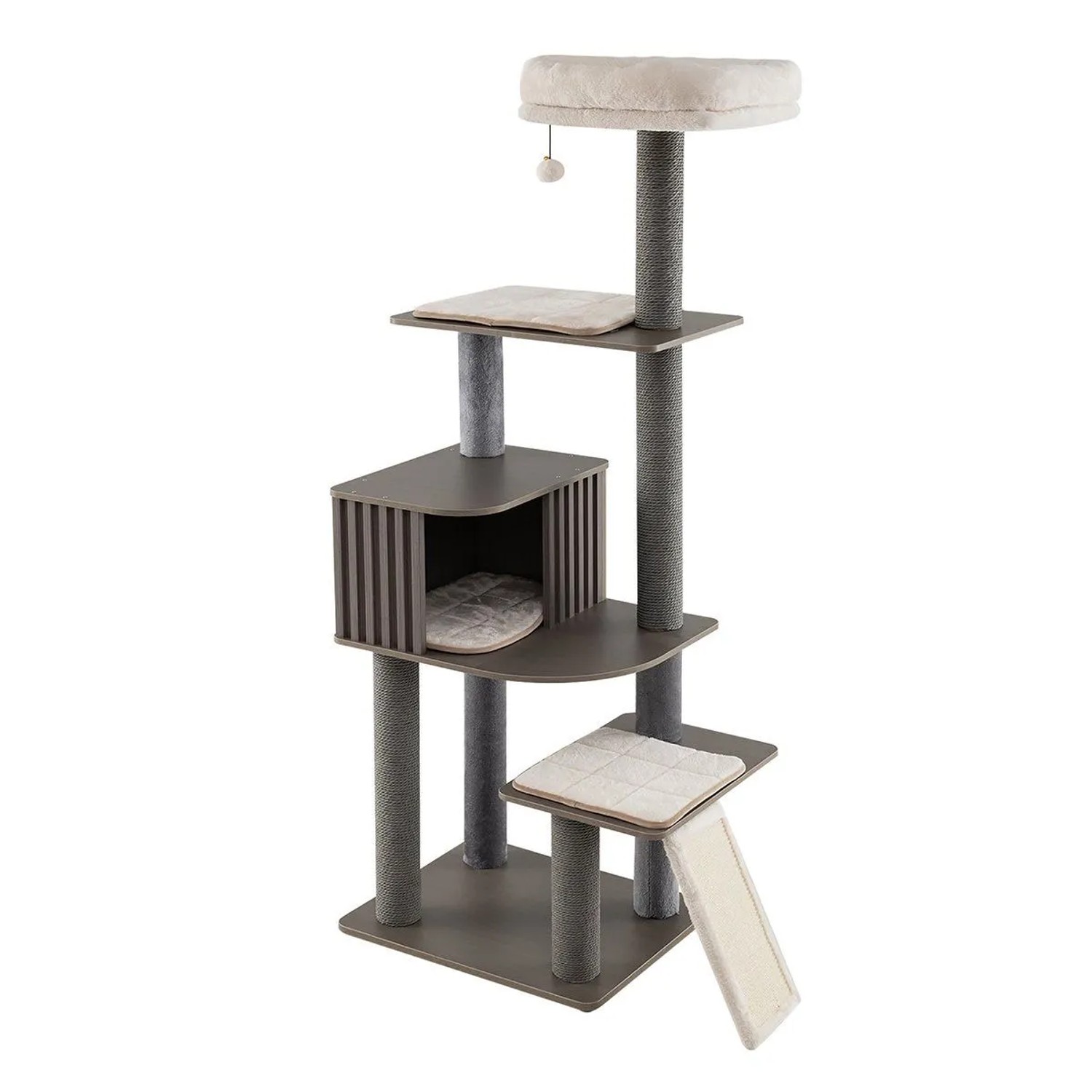 Costway Katzenkratzbaum Katzenbaum mit Plattformen Grau 171 cm