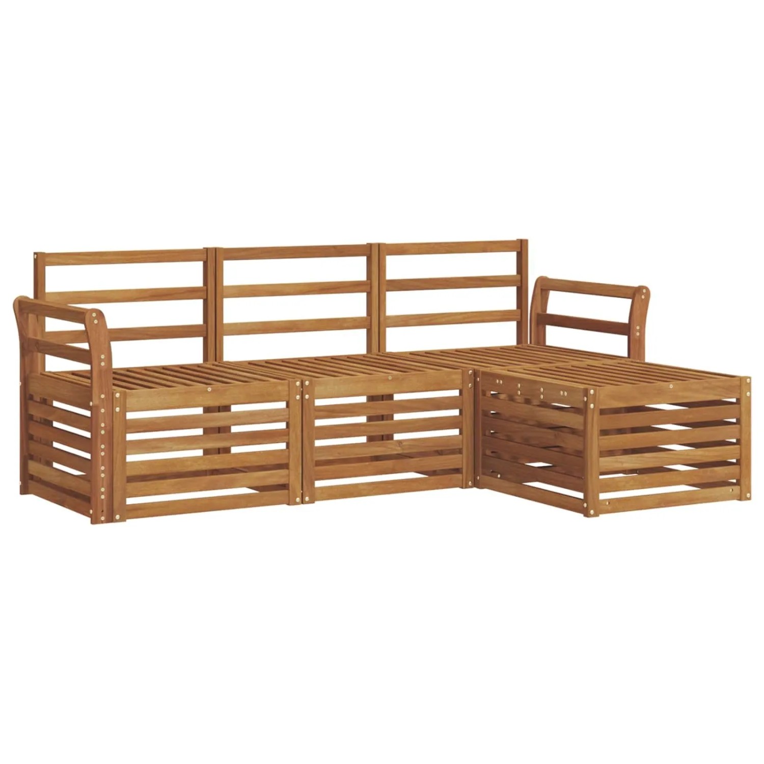 vidaXL Sofagarnituren 4 Tlg Natur Massivholz Akazie 3374609