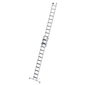 PROREGAL Stufen-Seilzugleiter, 2-teilig, mit Traverse und Clip-Step R13, 2x12 Stufen, aus Aluminium.