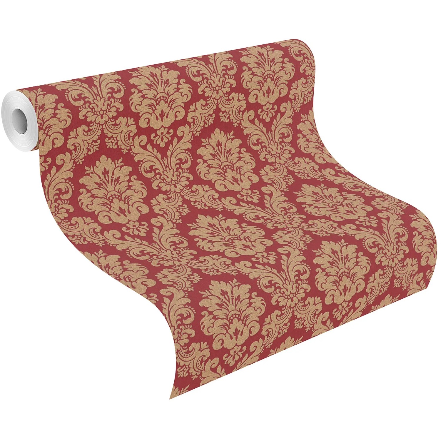 Rasch Vliestapete Trianon XIII mit Ornamenten in Rot und Gold, Rollenmaß 0,53x10,05m.