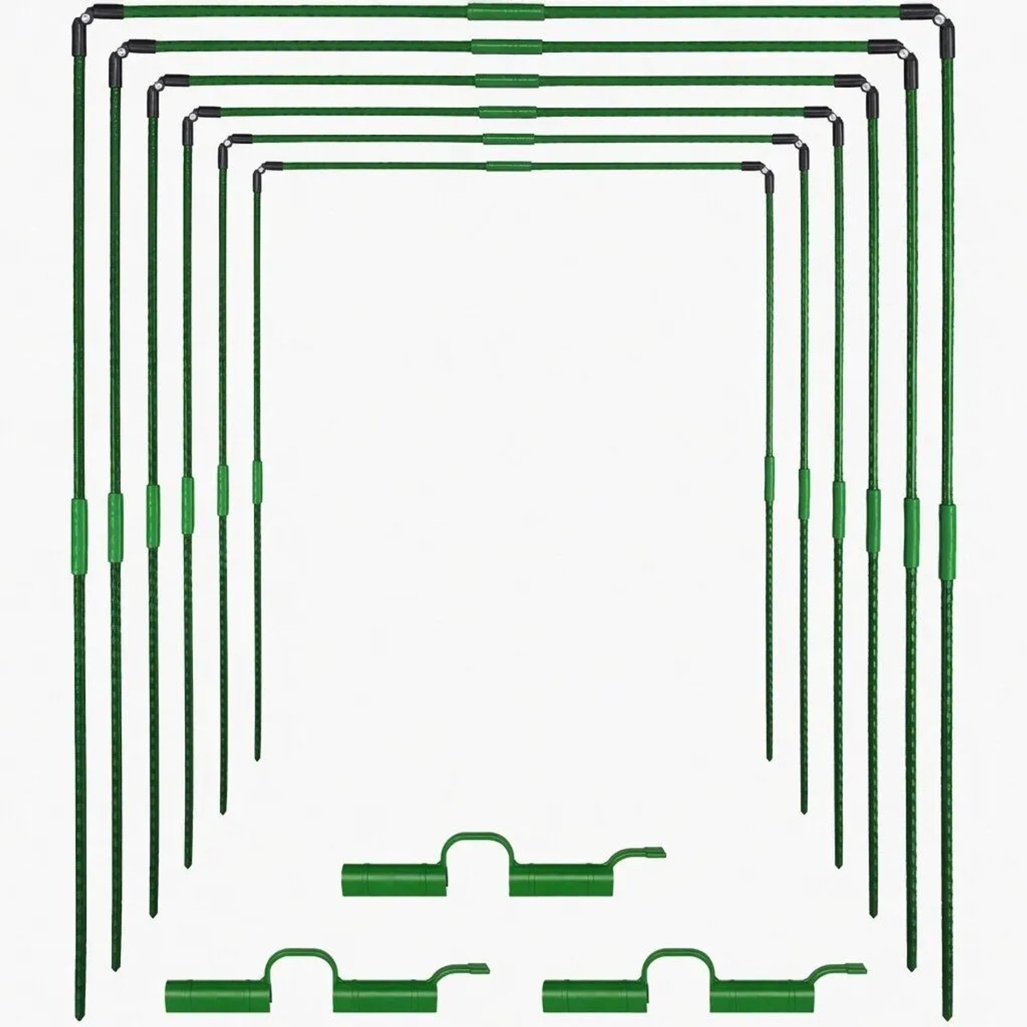 TTL GARDEN Pflanztunnel Vario 100 Bogen 100 x 120 cm 6er Set mit 30 Clips Beet Tunnel Frühbeet Gewächshaus Folientunnel