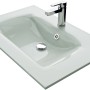 Pelipal Glas-Waschbecken Trentino, 77 cm, weiß, mit Armatur. Einbauwaschbecken für moderne Bäder.