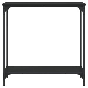 Schwarzer vidaXL Konsolentisch (75x30,5x75 cm) aus Holzwerkstoff und Metall.
