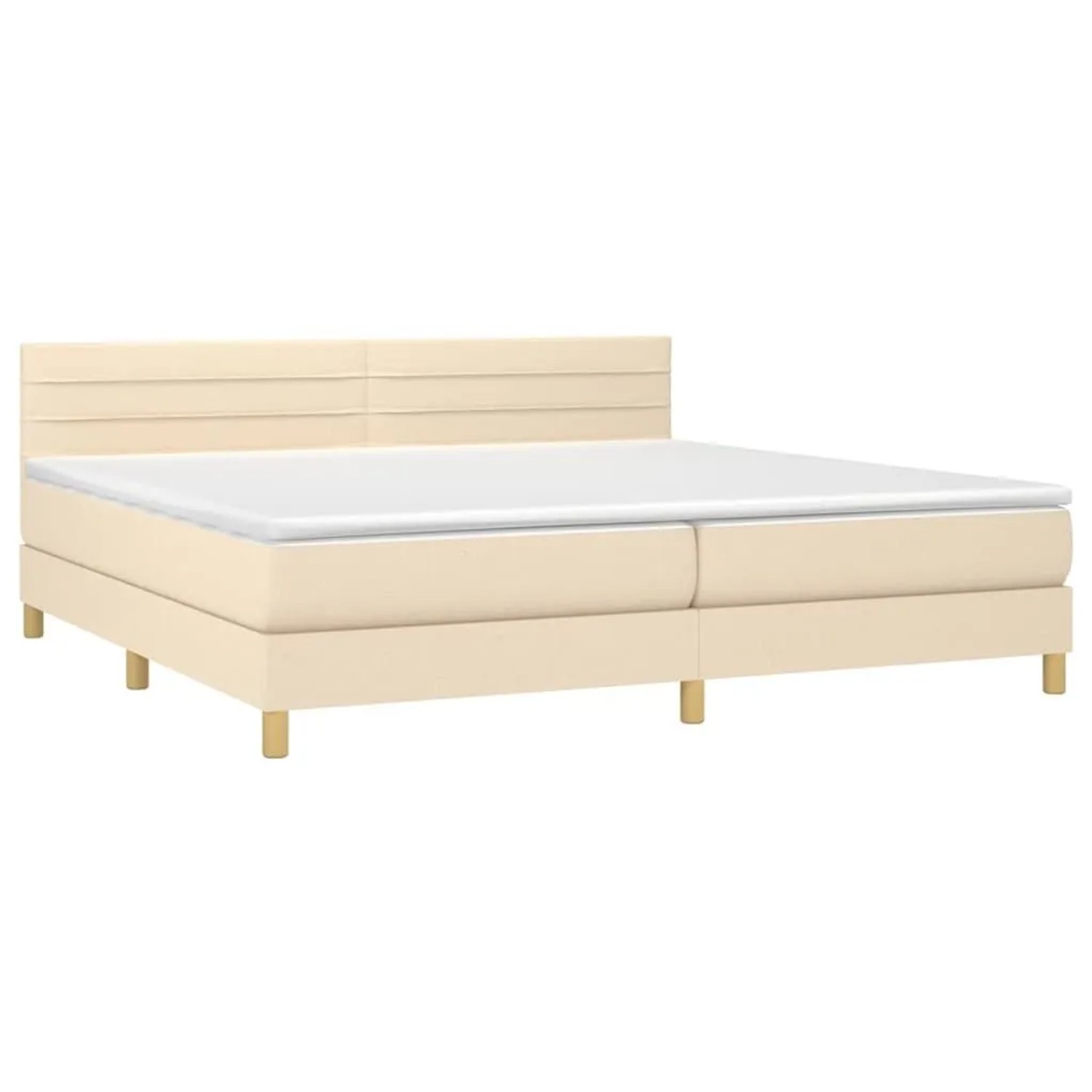 vidaXL Boxspringbett mit Matratze & LED Creme 200x200 cm Stoff 3133826 günstig online kaufen