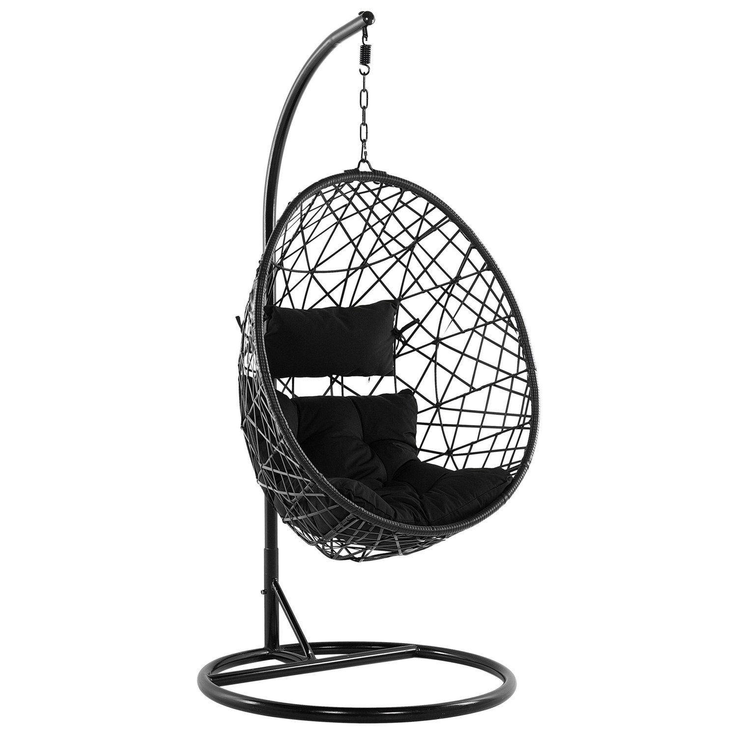 Beliani Hängesessel Schwarz 96x96x200